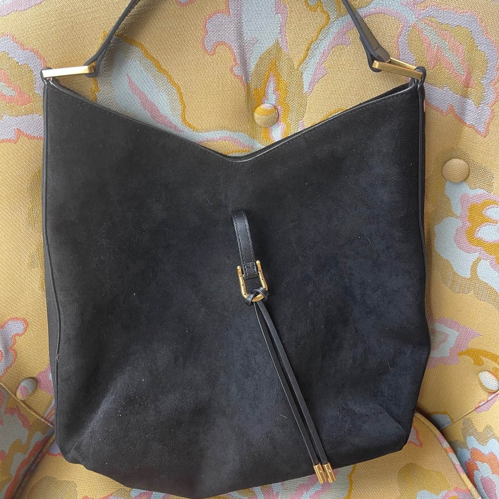 JW Pei black suede purse